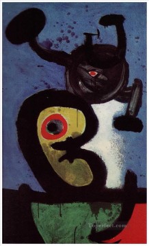 Joan Miró Painting - Personaje y pájaro en la noche Joan Miró
